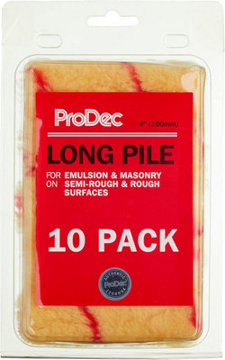 Prodec 10 Pack 4 Inch Long Pile Woven Mini Paint Rollers For A Smooth Finish from B&Q
