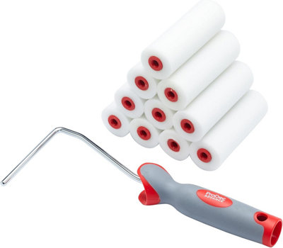 Prodec 11 Piece 4" High Density Foam Mini Paint Rollers And Frame For Gloss And Satin from B&Q