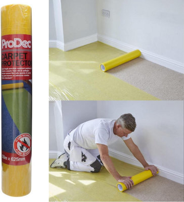 Prodec 50M Carpet Protector RollStrong Self Adhesive Plastic Carpet Protector from B&Q