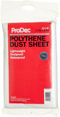 Prodec 12Ft X 9Ft (3.6M X 2.7M) Lightweight Polythene Dust SheetDustproof And Waterproof Ideal For Covering from B&Q