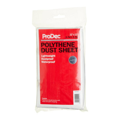 Prodec 12Ft X 12Ft (3.6M X 3.6M) Lightweight Polythene Dust SheetDustproof And Waterproof Ideal For Covering from B&Q
