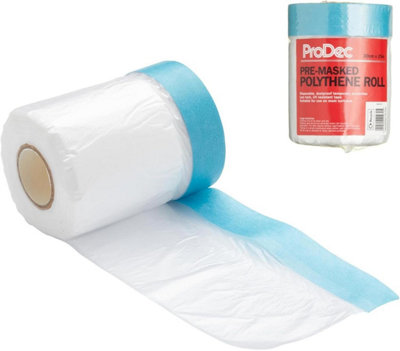 Prodec 30Cm X 25M Pre-Masked Polythene Dust Sheet RollDustproof And Waterproof Ideal For Covering from B&Q