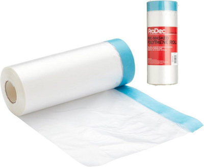 B&Q -  110Cm X 25M Pre-Masked Polythene Dust Sheet RollDustproof And Waterproof Ideal For Covering