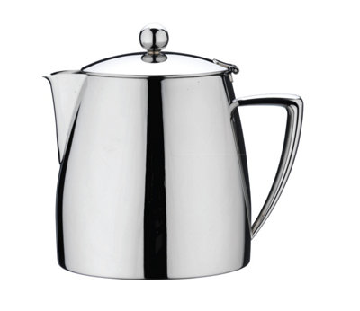 Café Stål Café Stal Art Deco Deluxe Teapot42Oz / 1200Ml / Serves 4-5 MugsMirror Polished Stainless SteelHinged Lid from B&Q