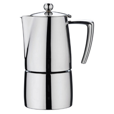 Café Stål Café Stal Art Deco Espresso Maker500Ml / 2 Mugs / 4 Espresso CupsClassic Stainless SteelStovetop Moka Pot Coffee Maker from B&Q