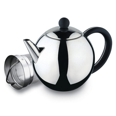 Café Olé Rondo Teapot35Oz / 1000Ml / 3-4 MugsStainless Steel Body With Infuser BasketMirror FinishPlastic Handle from B&Q