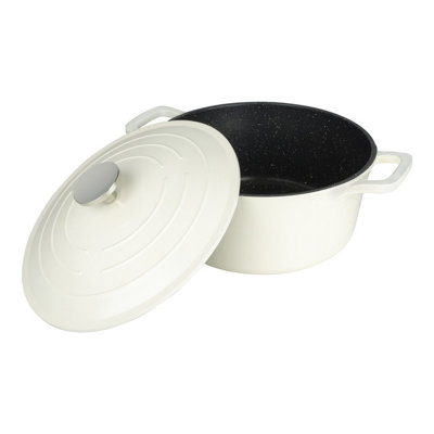 Commichef Casserole DishRound Cast Aluminium Stew Pot With LidCream24Cm5L from B&Q