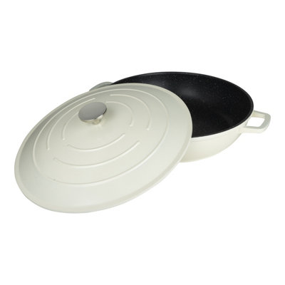 Commichef Casserole DishShallow Cast Aluminium Stew Pot With LidCream32Cm6L from B&Q