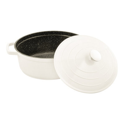 Commichef Casserole DishOval Cast Aluminium Stew Pot With LidCream32Cm5.8L from B&Q