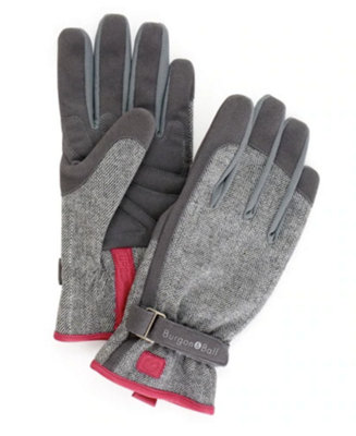 Burgon & Ball Love The Glove Ladies Gardening Glove Grey Tweed & PinkMedium / Large 7.5-8 from B&Q