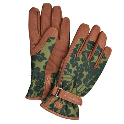 Burgon & Ball Ladies Gardening Gloves Small / MediumOak Leaf Love The Glove (Moss Green) from B&Q