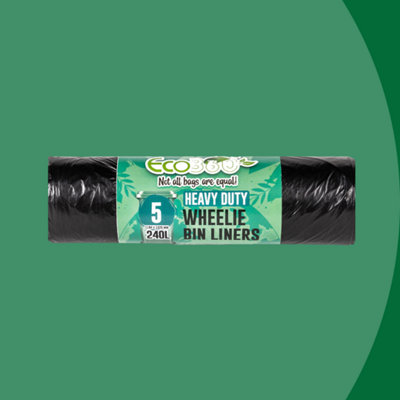 Eco Bag 5 Wheelie Bin Liners240LBlack from B&Q