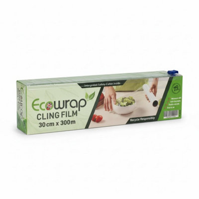 Eco Bag 300M X 30Cm Pe Cling Film Roll With Cutter Box Food Safe Pvc Free Wrap from B&Q