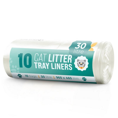B&Q -  Heavy Duty Cat Litter Tray Liners 960 X 460 mm 30L27 MicronsWhite10 Pack