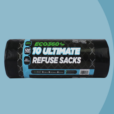 Eco Bag 10 X Ultimate Refuse Sacks 60Mu 120L Super Strong Bin Bags from B&Q