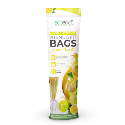 Ecobag Lemon Scented Kitchen Drawstring Bin Liner 20L24 Microns Heavy Duty420 X 760mm20 Pack from B&Q