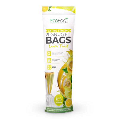 Ecobag Lemon Scented Kitchen Drawstring Bin Liner 30L28 Microns Heavy Duty620 X 810mm20 Pack from B&Q