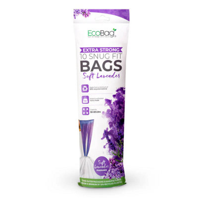 Ecobag 10 Pack Lavender Scented Kitchen Drawstring Bin Liner 60L28 Microns Heavy Duty 465 X 750mm from B&Q