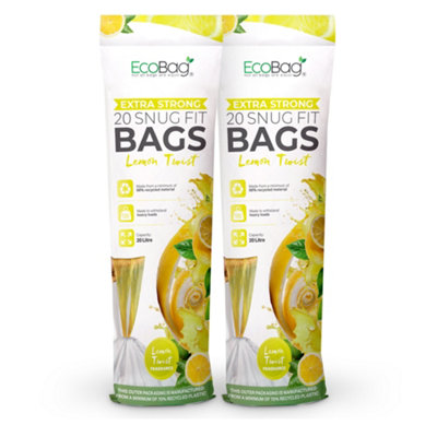 Ecobag Lemon Scented Kitchen Drawstring Bin Liner 20L24 Microns Heavy Duty420 X 760mm40 Pack from B&Q