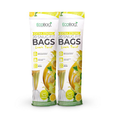 Ecobag Lemon Scented Kitchen Drawstring Bin Liner 30L25 Microns Heavy Duty465 X 750mm40 Pack from B&Q