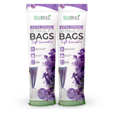 Ecobag Lavender Scented Kitchen Drawstring Bin Liner 20L24 Microns Heavy Duty420 X 760mm40 Pack from B&Q