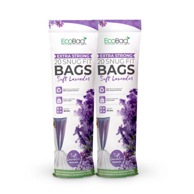 Ecobag Lavender Scented Kitchen Drawstring Bin Liner 30L25 Microns Heavy Duty465 X 750mm40 Pack from B&Q