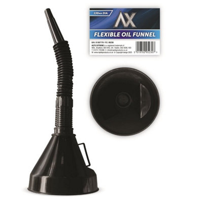 Auto Extreme Plastic Car Oil Funnel Flexible Spout Removable Filter 130mm Diameter from B&Q
