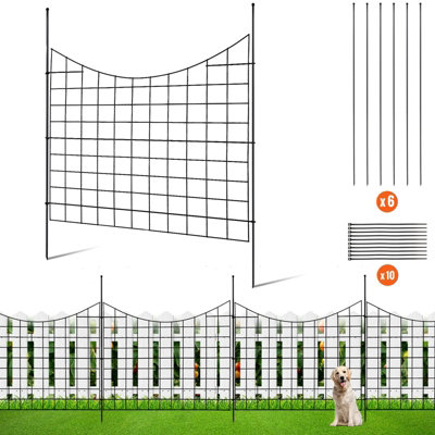 B&Q -  Durable No Dig Garden Fence 92.96 Cm High Metal Animal Barrier 5 Pack