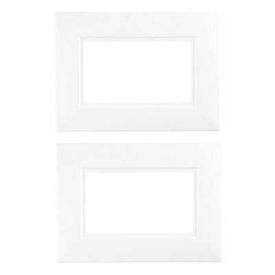 2 White Double Socket Switch Surround Square Finger Plate For 2 Gang Sockets - Image 2