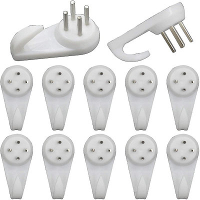 Charles Watson Hard Wall Picture Hook 30mm White Pack Of 10 from B&Q