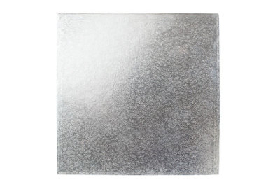  - 6" Square Cake Drums 12mm Strong Silver Foil