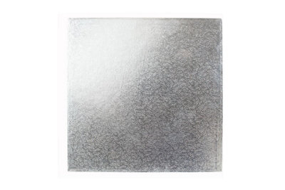 10" Cake Boards Square Silver 3mm Double Thick Cards from B&Q