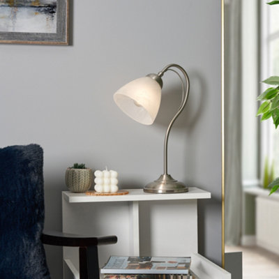 Litecraft Barcelona Satin Nickel 1 Light Table Lamp from B&Q