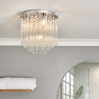 Litecraft Tyre Chrome Flush Bathroom Ceiling Light from B&Q