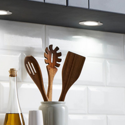 Litecraft Charles Satin Nickel Day Light White Kitchen Led Recessed Under Cabinet Light from B&Q