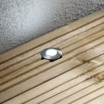 Litecraft Recessed Brushed Steel Cool White Led Outdoor Decking Lights from B&Q