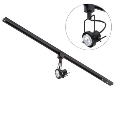 Litecraft Greenwich Black 1 Head 1M Straight Kitchen Ceiling Light With Led Bulbs from B&Q