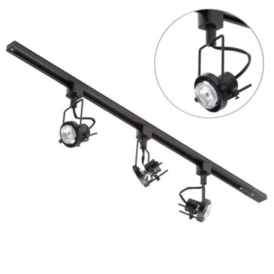 Litecraft Greenwich Black 3 Head 1M Straight Kitchen Ceiling Light With Led Bulbs from B&Q