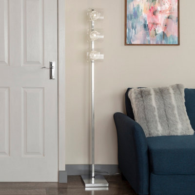 Litecraft Verona Chrome 3 Light Wire Globe Floor Lamp from B&Q