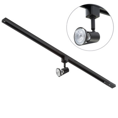 Litecraft Harlem Black 1 Head 1M Straight Kitchen Ceiling Light With Led Bulbs from B&Q