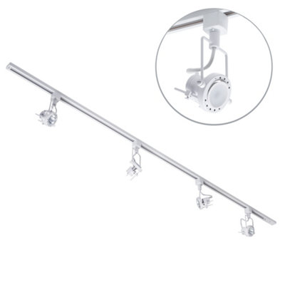 Litecraft Greenwich White 4 Head 2M Straight Kitchen Ceiling Light With Led Bulbs from B&Q