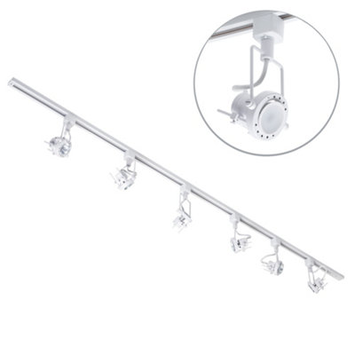 Litecraft Greenwich White 6 Head 2M Straight Kitchen Ceiling Light With Led Bulbs from B&Q