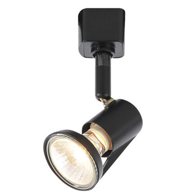 Litecraft Harlem Black Gu10 Single Track Circuit Spotlight Head from B&Q