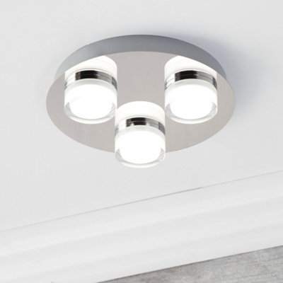 Litecraft Bolton Chrome 3 Light Led Bathroom Ceiling Spotlight Plate from B&Q