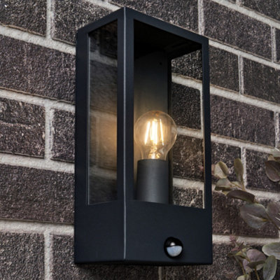 Litecraft Edgworth Black Outdoor Wall Light With Pir Sensor from B&Q