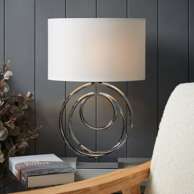 Inlight Dia Spiral Round Polished Shiny Chrome Effect Table Light from B&Q