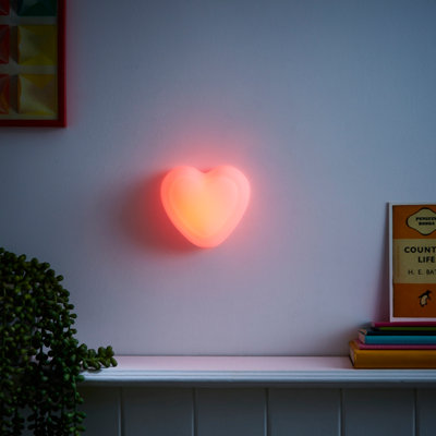 Glow Helia Multicoloured Heart Integrated Led Night Light from B&Q
