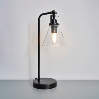 Inlight Dafyd Round Matt Black Table Lamp from B&Q