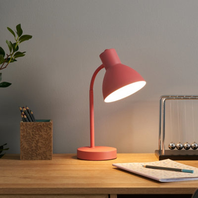Inlight Tripp Plain Conical Matt Pink Desk Lamp from B&Q