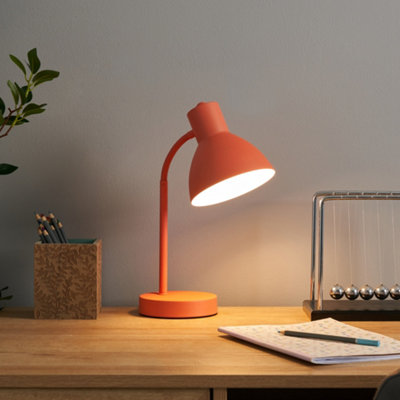 Inlight Tripp Plain Conical Matt Coral Desk Lamp from B&Q